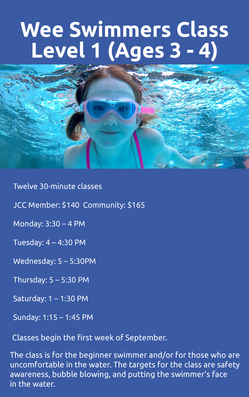 Wee Swimmers Level 1 And 2 Details Asheville Jcc